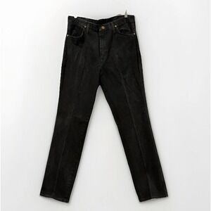 Wrangler Men's Black Denim Jeans 36×34 Straight Leg Cowboy Cut Vintage‎